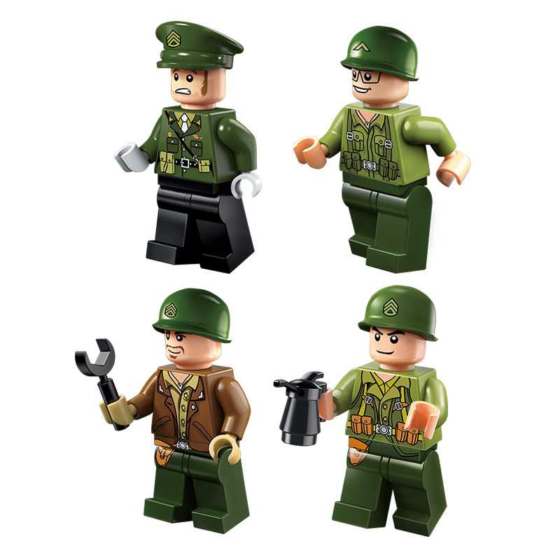 LEGO Bricks Military Series Military Maintenance Plant Building Block Tank Car Boy Assembling Toy Enlightenment