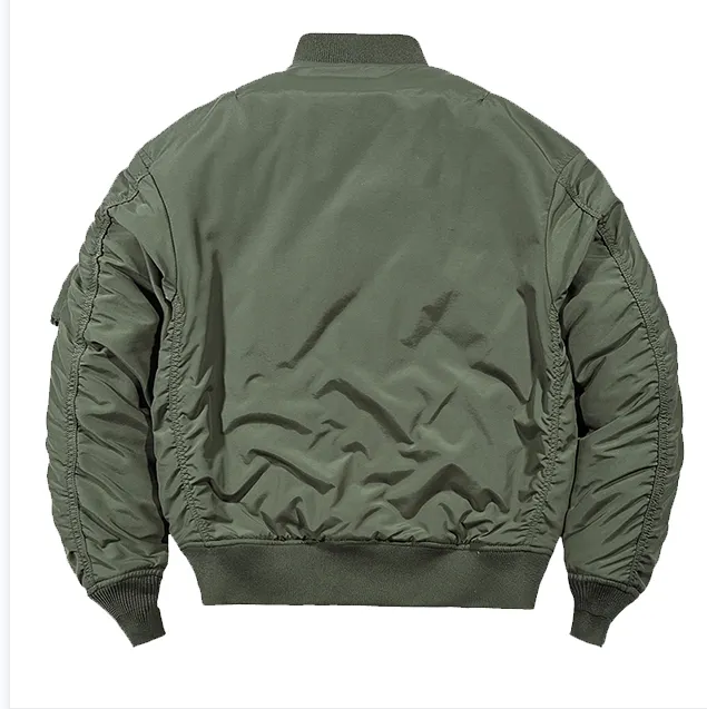 2022 Wholesale Custom Logo Fashion Streetwear Men Satin Bomber Jacket Winter Thick Casual Cropped Jacket Canvas Fabric Woven