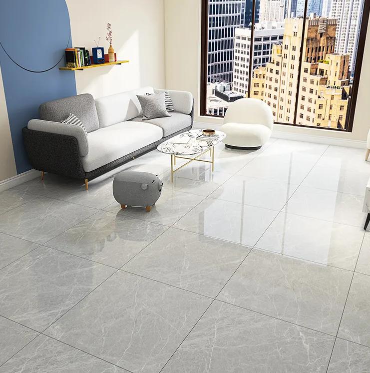 China Glossy White Glazed Marble Price 600x600mm Porcelain Polished Ceramic Floor Tiles 60x60 Impression Marble Ceramic Tiles