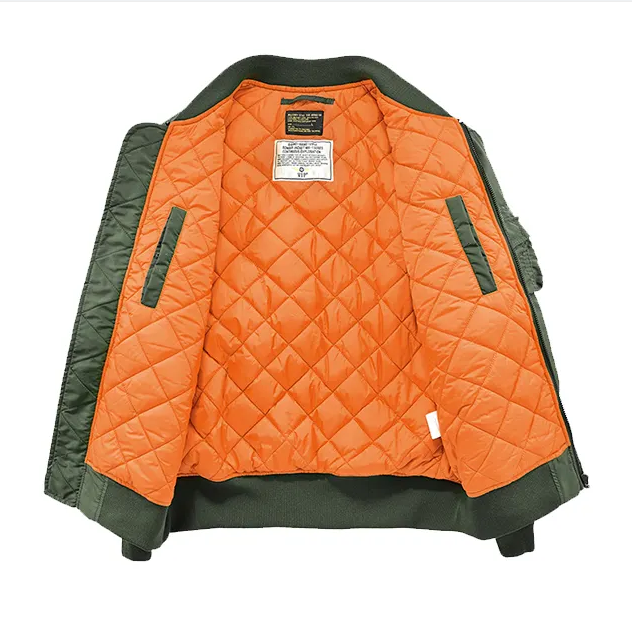 2022 Wholesale Custom Logo Fashion Streetwear Men Satin Bomber Jacket Winter Thick Casual Cropped Jacket Canvas Fabric Woven