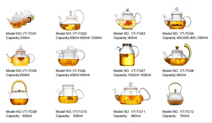 glass teapot and cup set
